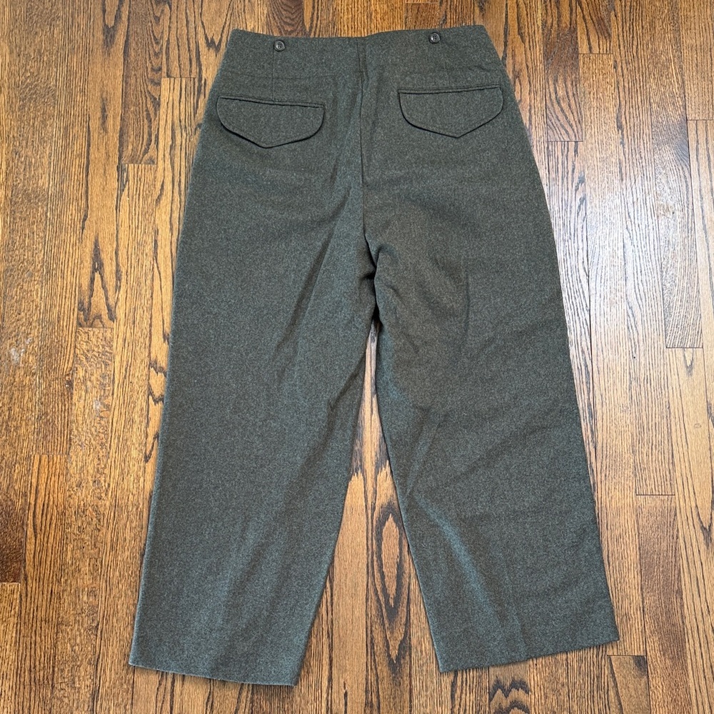 B36 Banana Republic Women’s 14 Plus Size Dark Olive Green High-Waist Pants - Picture 5 of 5